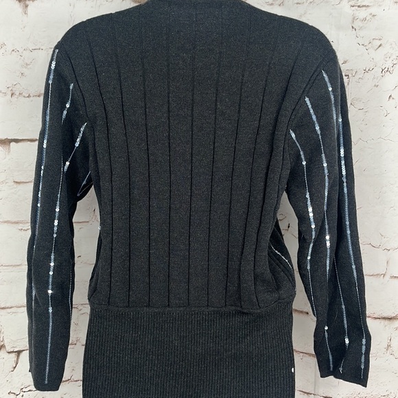 ✨VINTAGE✨J. TIKTINER Cote de Azur SEQUIN KNIT SWEATER, SIZE S - Picture 6 of 11